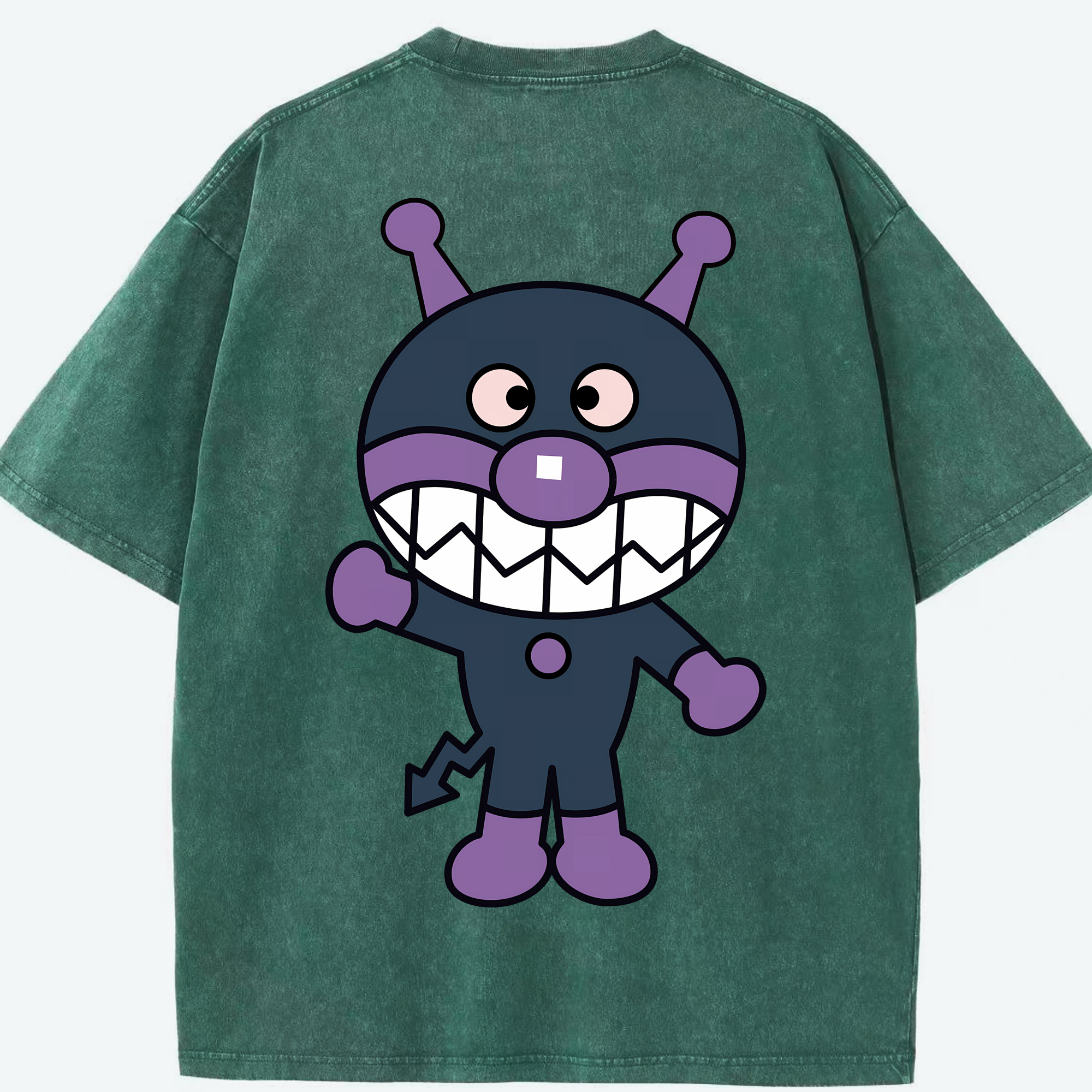 （画像用） アンパンマン Anpanman 綿100% ヴィンテージ風 半袖Tシャツ（背面プリント）